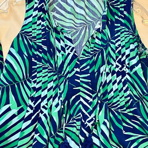 Old Navy Green Palm Leaf Dress - Picture 2 of 4